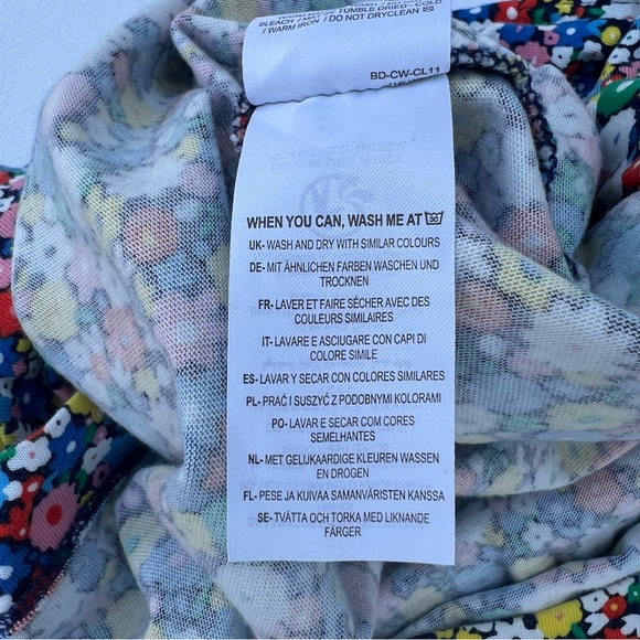 Mini Boden Girls Fun Jersey Dress 6/7Y | Blue Floral, Pockets, Soft Cotton, EUC - Picture 6 of 7